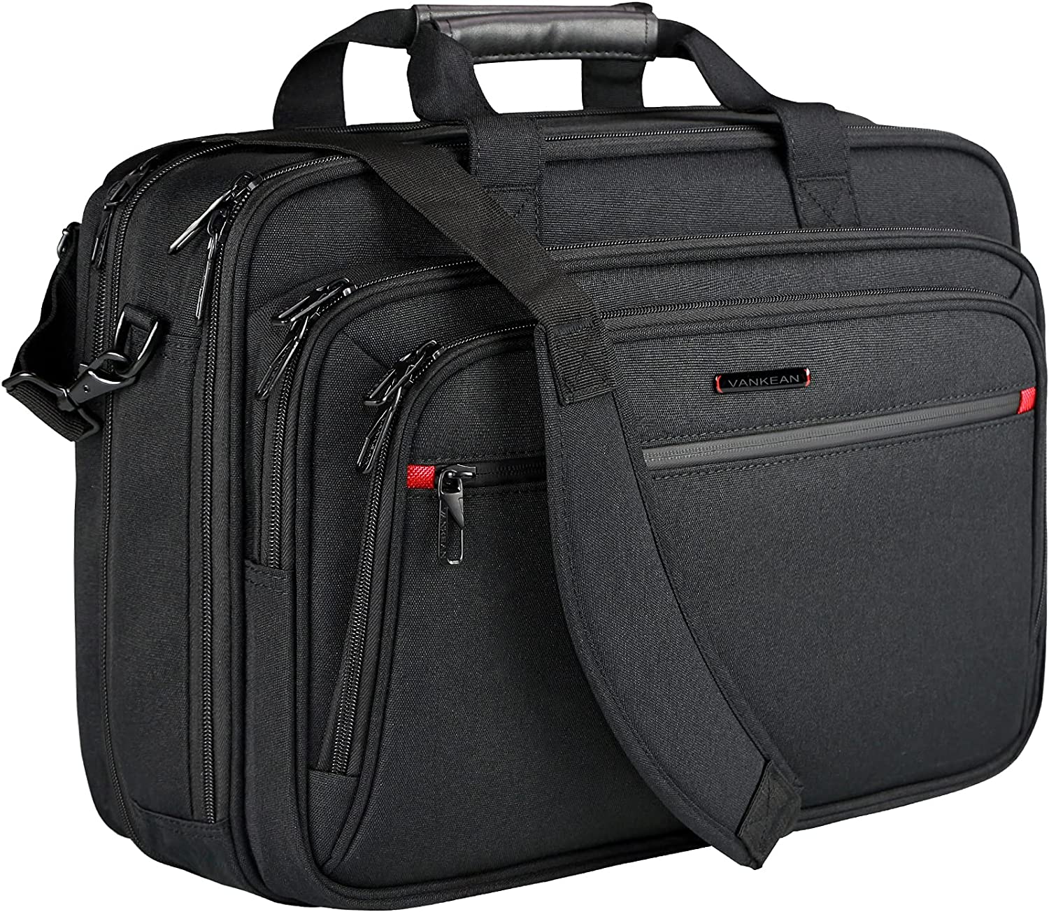 230816072336286_1 VANKEAN Laptop Briefcase for Men Women, Fits Up to 17.3 Inch Laptop Expandable Premium Laptop Shoulder Bag Water-Repellent Messenger Bag Computer Bag for Travel/Business/School-Black - Image 1